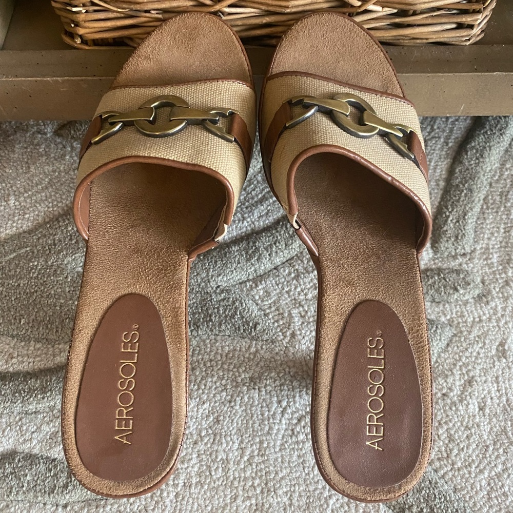 Aerosoles 3” high sandals. Size 8. Gently worn.